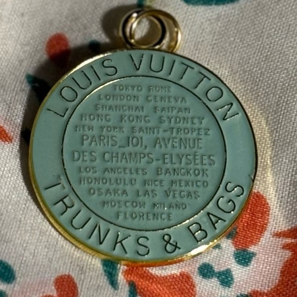 Louis Vuitton Trunks and Bags Teal Enamel Pendant! - Picture 2 of 4